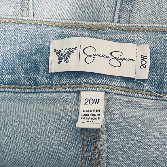 Jessica Simpson Jeans Size 20W Ankle Flare Light Wash Embroidered Boho Denim - Picture 9 of 9